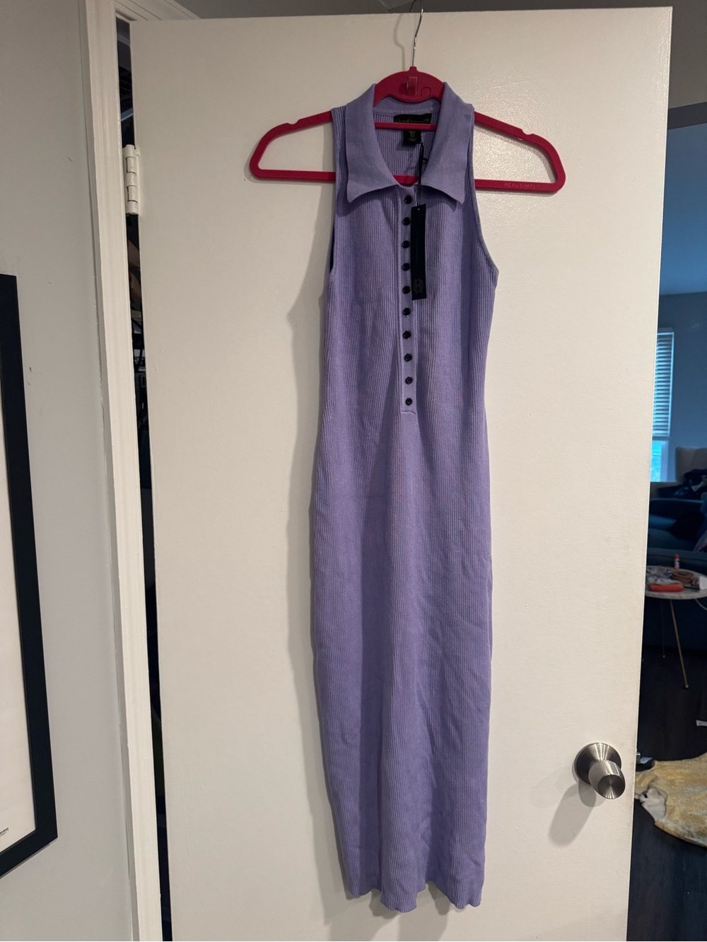 NWT House of Harlow 1960 Sleeveless Lavender Collared Maxi Dress